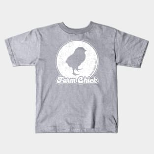 Farm Chick - Retro White Kids T-Shirt